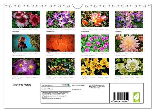 Produktbild: Vivacious Florals (Wall Calendar 2026 DIN A4 landscape), CALVENDO 12 Month Wall Calendar