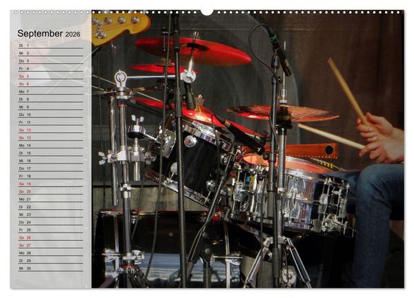 Produktbild: Schlagzeug onstage - "abgerockt" (Wandkalender 2026 DIN A2 quer), CALVENDO Monatskalender