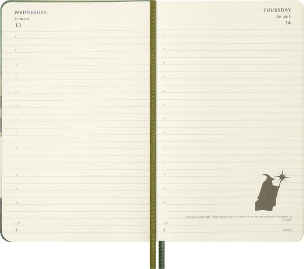 Produktbild: Moleskine 12 Monate Der Herr der Ringe Tageskalender 2027, L/A5, 1 Tag = 1 Seite, fester Einband
