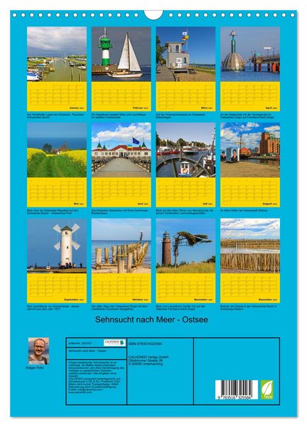 Produktbild: Sehnsucht nach Meer - Ostsee (Wandkalender 2026 DIN A3 hoch), CALVENDO Monatskalender