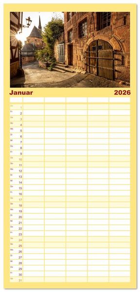 Produktbild: Familienplaner 2026 - Mein historisches Marburg mit 5 Spalten (Wandkalender, 21 x 45 cm) CALVENDO