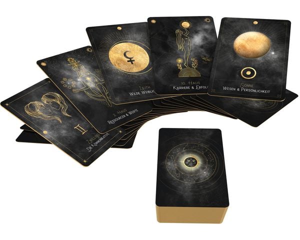 Produktbild: Astro-Cards - Luxury Edition - Box u. Karten mit Goldpr&auml;gung/Goldschnitt, limitierte u. nummerierte Ausgabe