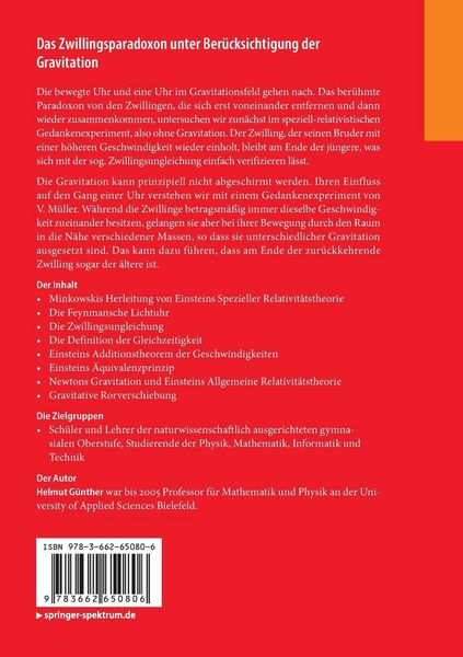 Produktbild: Das Zwillingsparadoxon unter Ber&uuml;cksichtigung der Gravitation