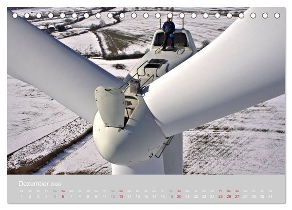 Produktbild: Windkraftanlagen aus der Luft fotografiert (Tischkalender 2026 DIN A5 quer), CALVENDO Monatskalender