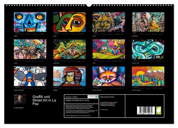 Produktbild: Graffiti und Street Art in La Paz (hochwertiger Premium Wandkalender 2026 DIN A2 quer), Kunstdruck in Hochglanz