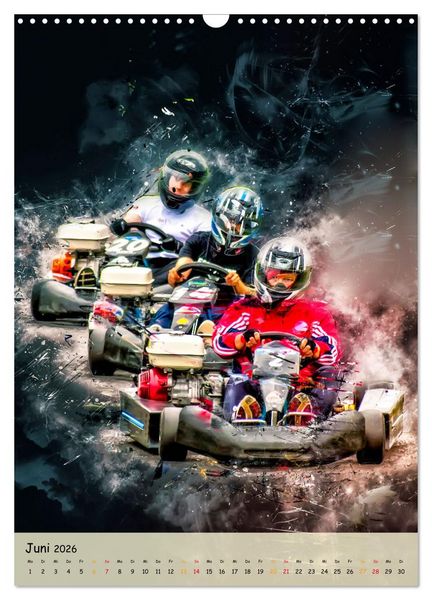 Produktbild: Gokart spektakul&auml;r (Wandkalender 2026 DIN A3 hoch), CALVENDO Monatskalender
