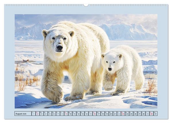 Produktbild: Im Reich der Eisb&auml;ren. Imposante K&ouml;nige des Nordlichts (hochwertiger Premium Wandkalender 2026 DIN A2 quer), Kunstdruck in Hochglanz