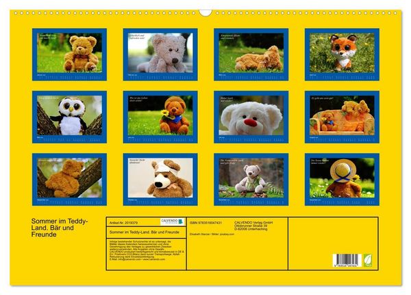 Produktbild: Sommer im Teddy-Land. B&auml;r und Freunde (Wandkalender 2026 DIN A2 quer), CALVENDO Monatskalender