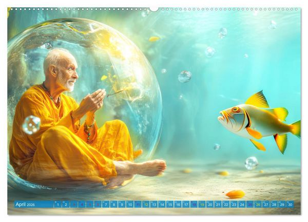 Produktbild: Meditativ und fantasievoll (Wandkalender 2026 DIN A2 quer), CALVENDO Monatskalender