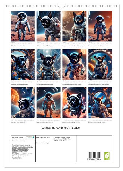 Produktbild: Chihuahua Adventure in Space (Wall Calendar 2026 DIN A3 portrait), CALVENDO 12 Month Wall Calendar