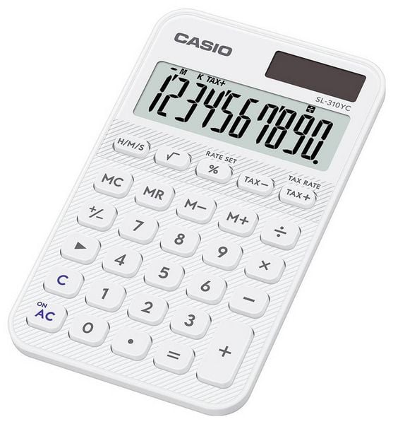 Produktbild: Casio Taschenrechner Wei&szlig; Display (Stellen): 10 (L x B x H) 120 x 70 x 8.6 mm