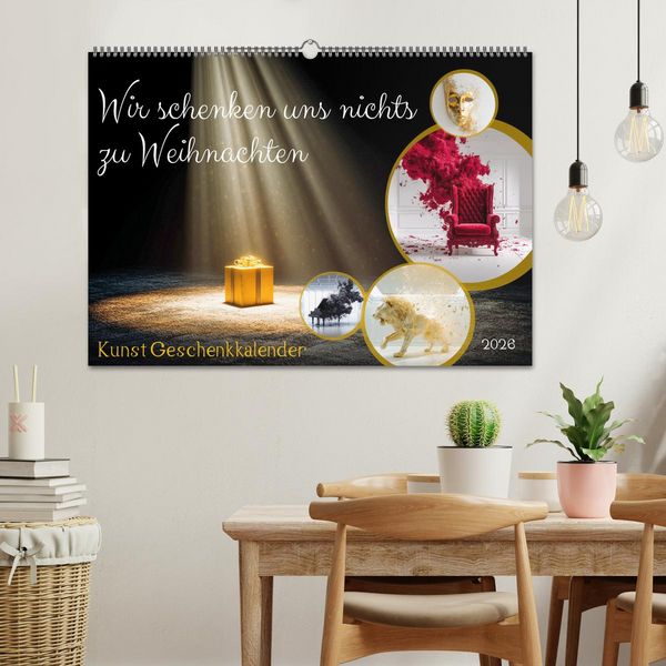 Produktbild: Wir schenken uns nichts zu Weihnachten - Kunst Geschenkkalender (Wandkalender 2026 DIN A2 quer), CALVENDO Monatskalender