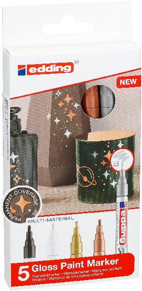 Produktbild: Edding Glanzlackmarker 751 Creative Metallic 1-2mm 5er Set