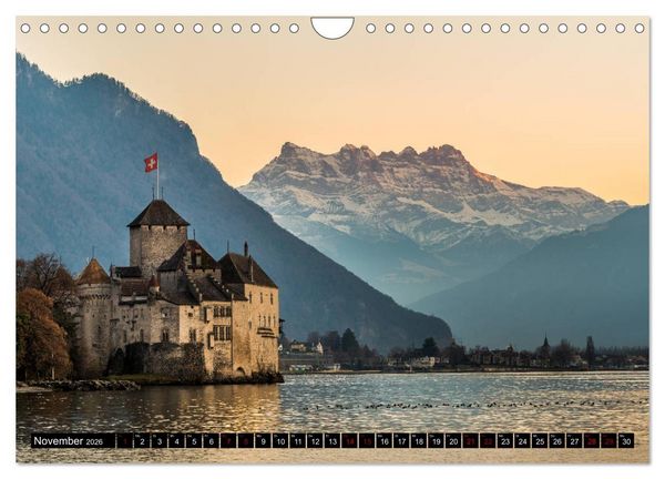 Produktbild: Die sch&ouml;nsten Ansichten der Schweiz (Wandkalender 2026 DIN A4 quer), CALVENDO Monatskalender