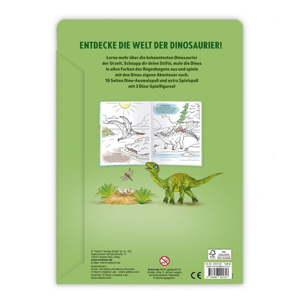 Produktbild: TR&Ouml;TSCH - Malbuch Dinosaurier Mal- und Spielspa&szlig; S2 Malbuch mit Spielzeug| Ab 3 Jahren