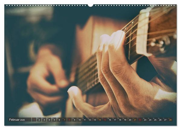 Produktbild: Gitarre - Freiheit Tr&auml;ume (hochwertiger Premium Wandkalender 2026 DIN A2 quer), Kunstdruck in Hochglanz