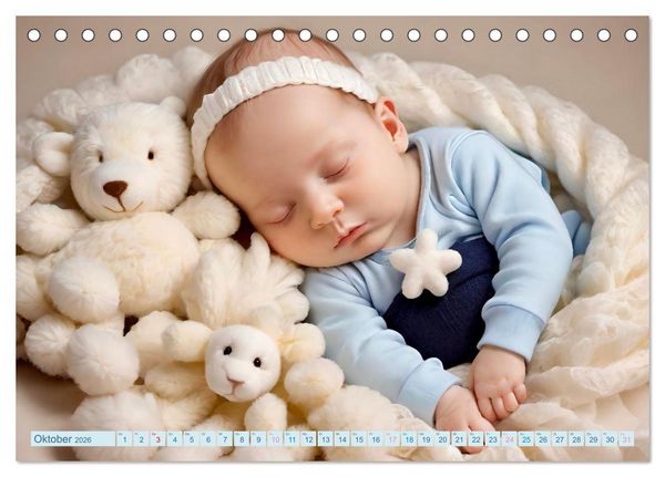 Produktbild: Schlummernde Babys (Tischkalender 2026 DIN A5 quer), CALVENDO Monatskalender