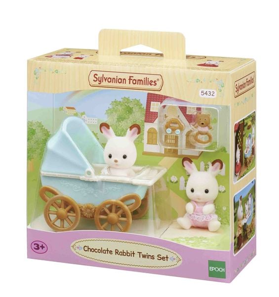 Sylvanian Families 5432 - Schokoladenhasen Zwillinge mit Kinderwagen
