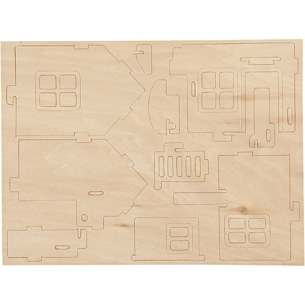 Produktbild: Creativ Company 3D-Figuren zum Zusammensetzen, Haus mit Terrasse, Gr&ouml;&szlig;e 19x17,5x15, 1 Stk