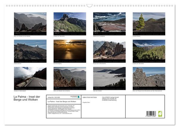 Produktbild: La Palma - Insel der Berge und Wolken (Wandkalender 2026 DIN A2 quer), CALVENDO Monatskalender