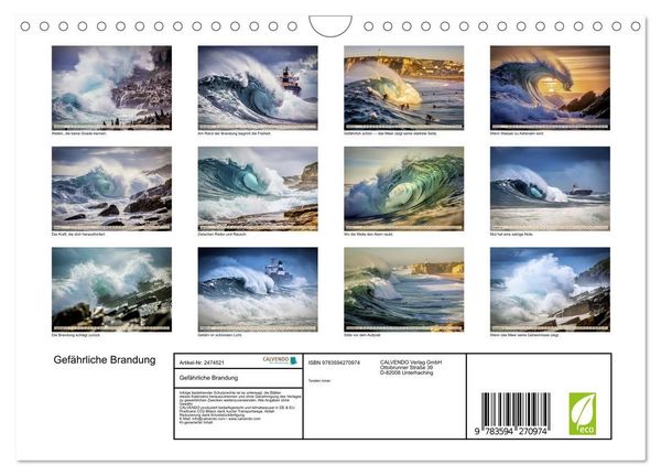 Produktbild: Gef&auml;hrliche Brandung (Wandkalender 2027 DIN A4 quer), CALVENDO Monatskalender