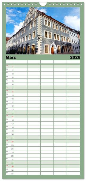 Produktbild: Familienplaner 2026 - Pirna - Tor zur S&auml;chsischen Schweiz mit 5 Spalten (Wandkalender, 21 x 45 cm) CALVENDO