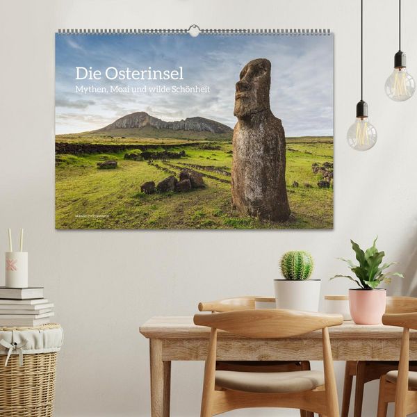 Produktbild: Die Osterinsel &ndash; Mythen, Moai und wilde Sch&ouml;nheit (Wandkalender 2026 DIN A2 quer), CALVENDO Monatskalender