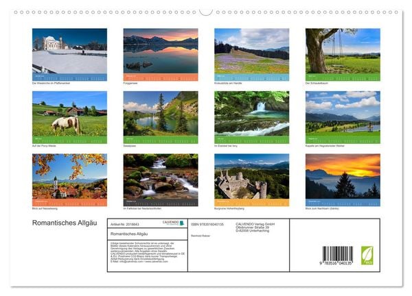 Produktbild: Romantisches Allg&auml;u (hochwertiger Premium Wandkalender 2026 DIN A2 quer), Kunstdruck in Hochglanz