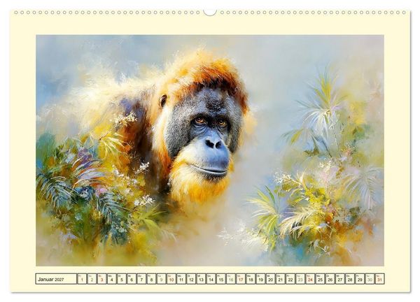 Produktbild: Orang-Utans. Verspielt und voller Lebensfreude (hochwertiger Premium Wandkalender 2027 DIN A2 quer), Kunstdruck in Hochglanz