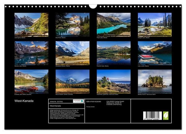Produktbild: West-Kanada (Wandkalender 2026 DIN A3 quer), CALVENDO Monatskalender