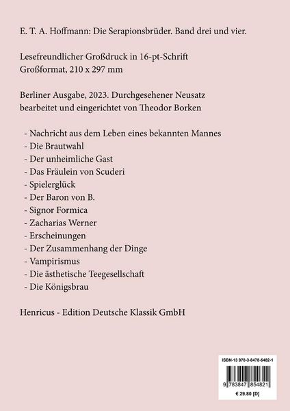 Produktbild: Die Serapionsbr&uuml;der (Gro&szlig;druck)