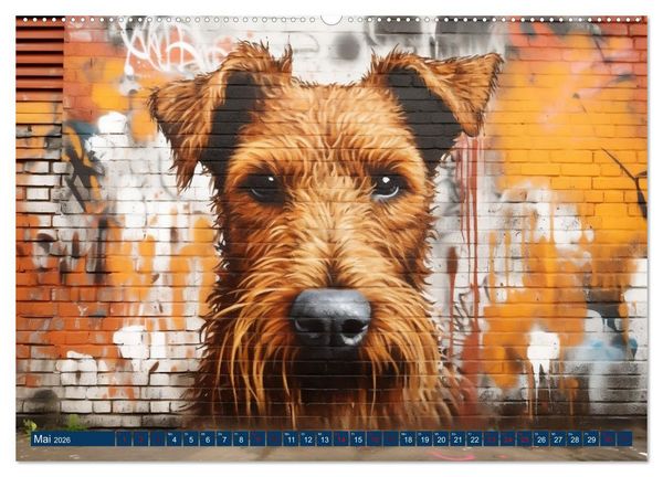 Produktbild: Graffiti Hunde (Wandkalender 2026 DIN A2 quer), CALVENDO Monatskalender