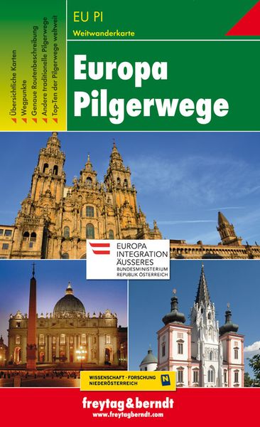 Produktbild: Europa Pilgerwege, Wanderkarte 1:2.000.000 - 1:3.500.000