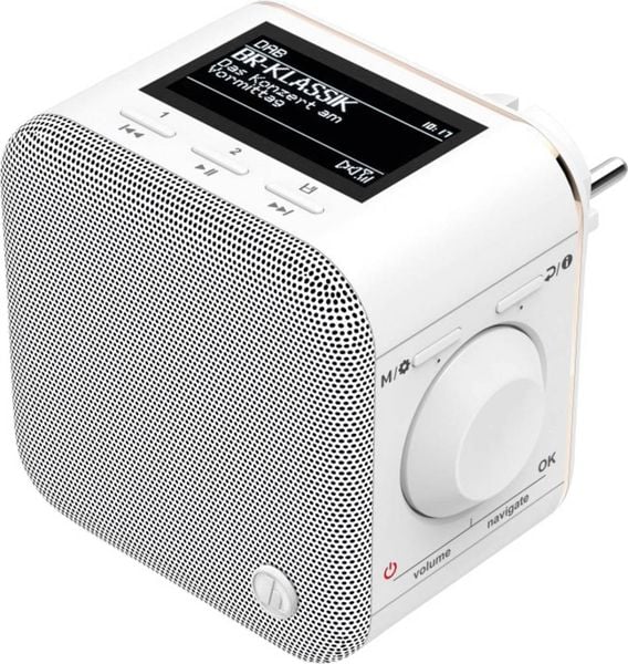 Hama DR40BT-PlugIn Steckdosenradio DAB+ AUX, Bluetooth® Weiß