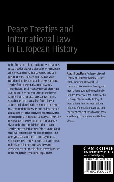 Produktbild: Peace Treaties and International Law in European History