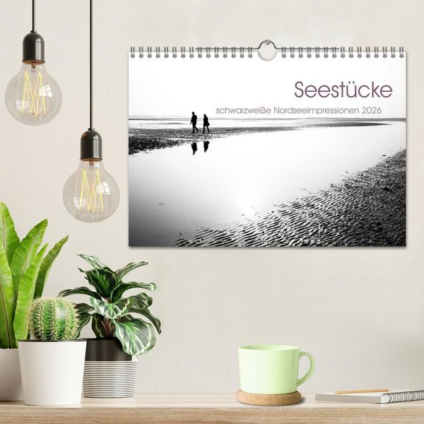 Produktbild: Seest&uuml;cke. Schwarzwei&szlig;e Nordseeimpressionen 2026 (Wandkalender 2026 DIN A4 quer), CALVENDO Monatskalender