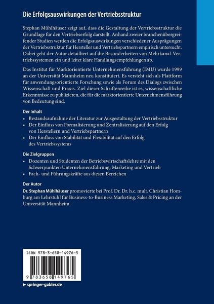 Produktbild: Die Erfolgsauswirkungen der Vertriebsstruktur
