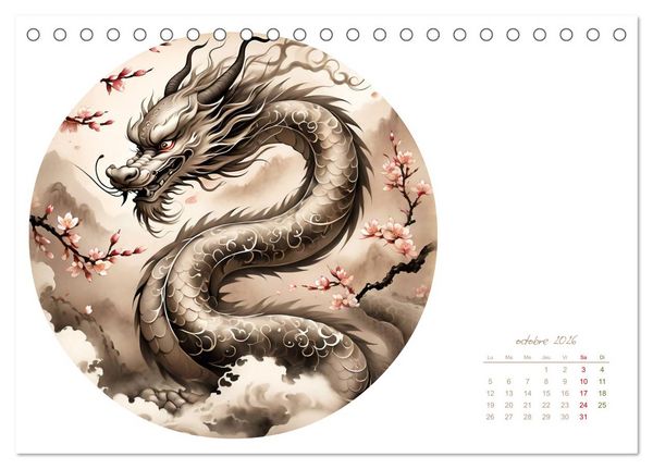 Produktbild: La col&egrave;re des dragons (Calendrier de bureau 2026 DIN A5 vertical), CALVENDO calendrier mensuel