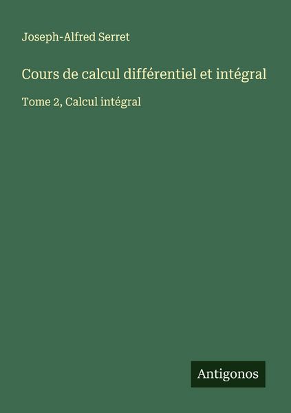 Produktbild: Cours de calcul diff&eacute;rentiel et int&eacute;gral