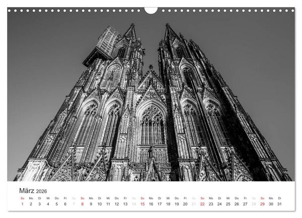 Produktbild: K&ouml;ln - monochrome Ansichten (Wandkalender 2026 DIN A3 quer), CALVENDO Monatskalender