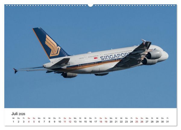 Produktbild: Singapore Airlines - Die ganze Flotte (hochwertiger Premium Wandkalender 2026 DIN A2 quer), Kunstdruck in Hochglanz