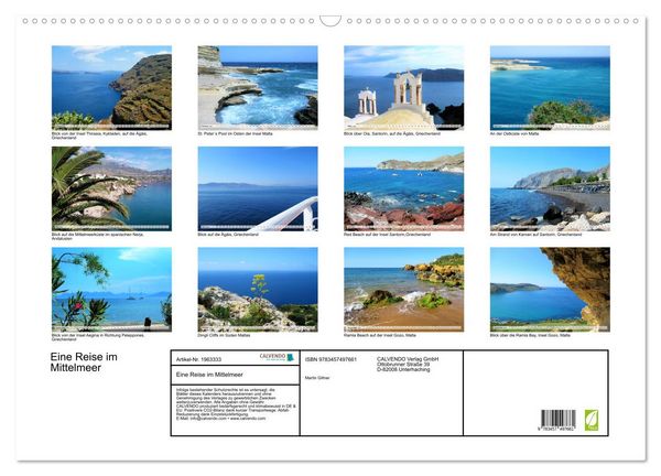 Produktbild: Eine Reise im Mittelmeer (Wandkalender 2026 DIN A2 quer), CALVENDO Monatskalender