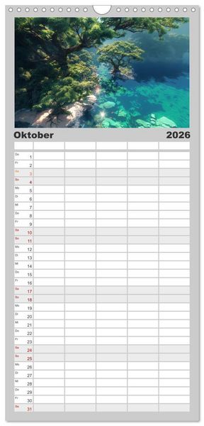 Produktbild: Familienplaner 2026 - Begegnungen im Anime Zauberland mit 5 Spalten (Wandkalender, 21 x 45 cm) CALVENDO