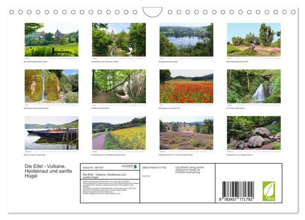 Produktbild: Die Eifel - Vulkane, Heidekraut und sanfte H&uuml;gel (Wandkalender 2026 DIN A4 quer), CALVENDO Monatskalender