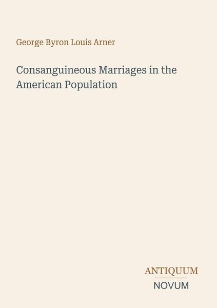 Produktbild: Consanguineous Marriages in the American Population