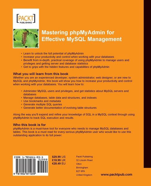 Produktbild: Mastering Phpmyadmin for Effective MySQL Management