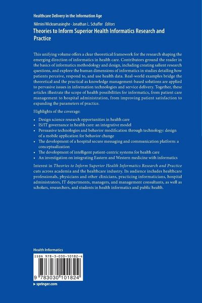 Produktbild: Theories to Inform Superior Health Informatics Research and Practice