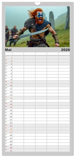 Produktbild: Familienplaner 2026 - Krieger - Im Wandel der Zeit mit 5 Spalten (Wandkalender, 21 x 45 cm) CALVENDO