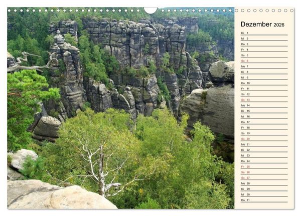 Produktbild: Elbsandsteingebirge (Wandkalender 2026 DIN A3 quer), CALVENDO Monatskalender