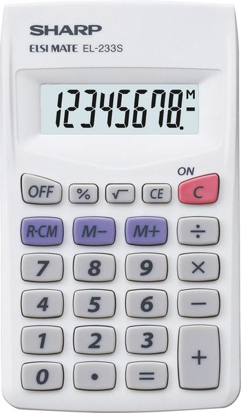 Taschenrechner EL-233S weiß, 8 Stellen